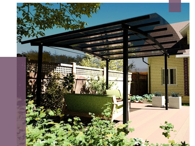 Навесы для террасы в Волгодонске от 13952 руб. под ключ | ПРОЛЁТ-Вгн