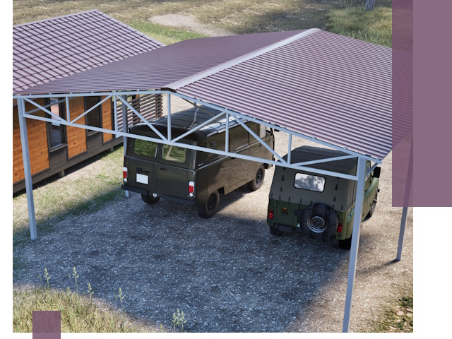 Двускатные навесы под ключ в Волгодонске — изготовление и монтаж